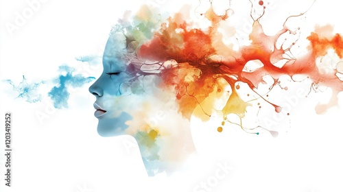Obraz na płótnie Neural Nexus, vibrant abstract representation of brainpower and connections, emphasizing innovation in adult education and learning. w salonie