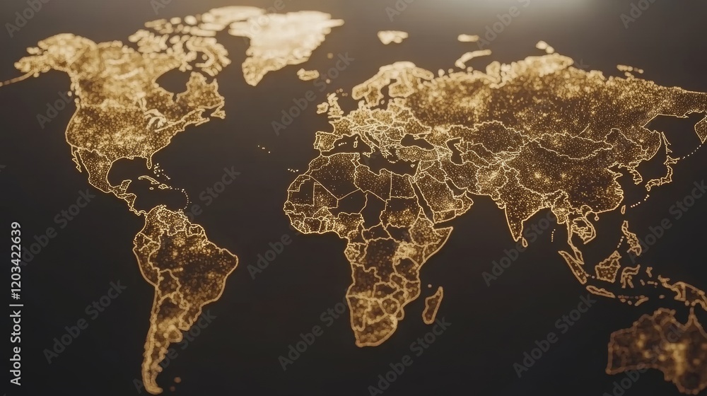 custom made wallpaper toronto digitalGlobal Network Illuminated World Map, Connections