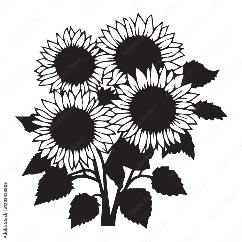 Fototapeta premium Bright Sunflower Vector Illustration for Creative Projects