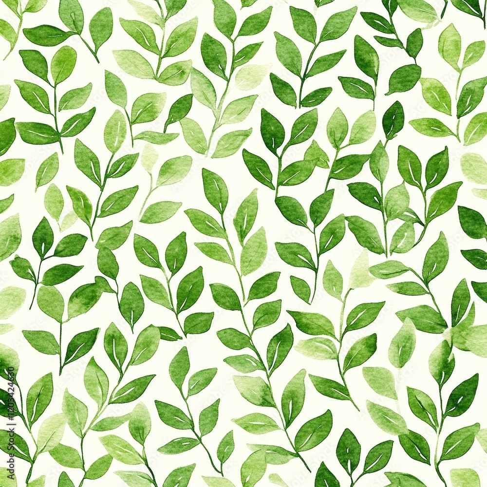 A green leafy pattern with a white background A green leafy pattern with a white background