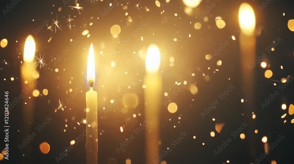 custom made wallpaper toronto digitalGlowing Candles with Festive Sparkling Dust