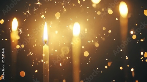 Wallpaper Mural Glowing Candles with Festive Sparkling Dust Torontodigital.ca