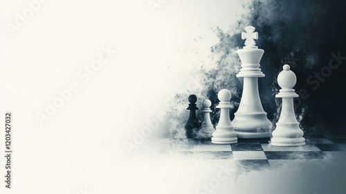 Strategic Chess Moves in Business, visualizing competition and marketing tactics through chess pieces and planning strategies