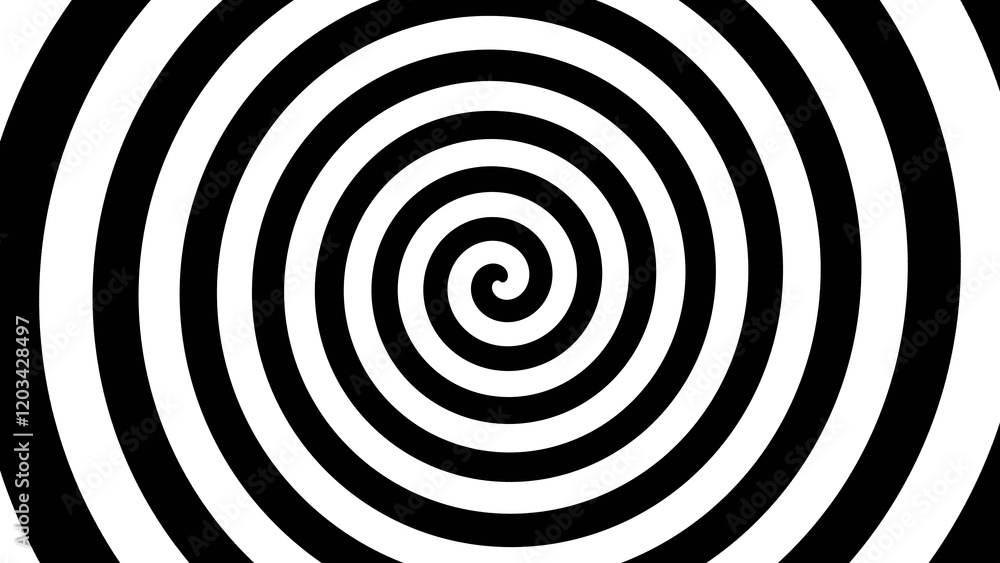 Mesmerizing spiral, black on transparent background, creates powerful hypnotic effect. Concentric circles swirl inward with perfect geometric precision, striking optical illusion of endless motion.
Mesmerizing spiral, black on transparent background, creates powerful hypnotic effect. Concentric circles swirl inward with perfect geometric precision, striking optical illusion of endless motion.