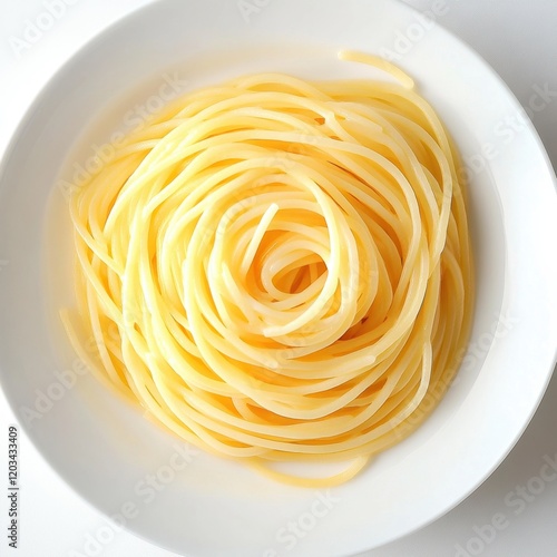 Obraz na płótnie Plate of plain pasta arranged in spiral w salonie