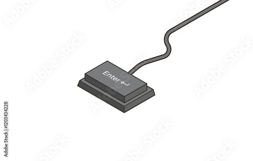 Enter keyboard key in flat style