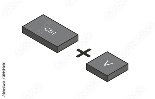 Keyboard shortcuts Crtl + V in isometric style