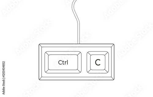 Crtl + C keyboard shortcuts in flat style
