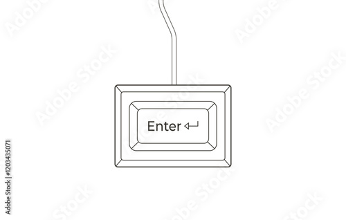 Enter keyboard key in flat style. Illustration of keyboard elements.