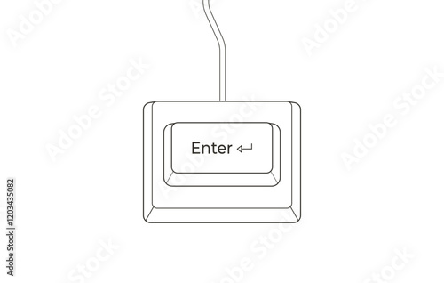 Enter keyboard key in flat style. Illustration of keyboard elements.