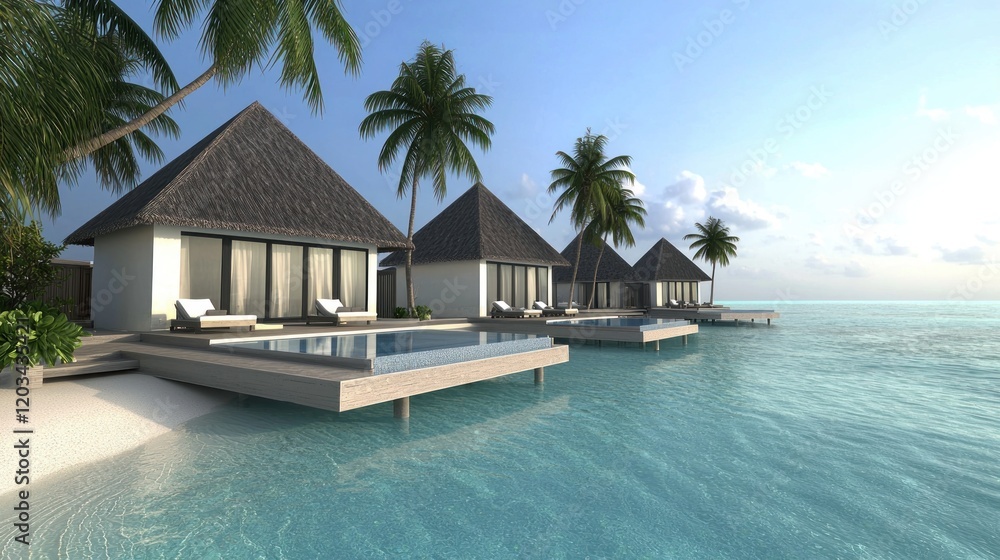 Fototapeta premium Luxury Tropical Beach Villas