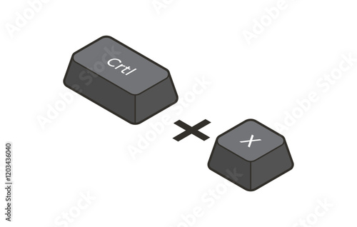 Keyboard shortcuts Crtl + X in isometric style