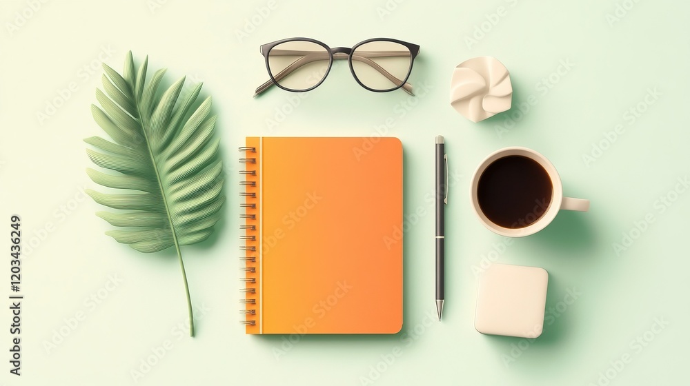 Business Essentials Flat Lay, organized display of notebook, pen, tablet, coffee, planner, perfect for aspiring entrepreneurs and startups Business Essentials Flat Lay, organized display of notebook, pen, tablet, coffee, planner, perfect for aspiring entrepreneurs and startups