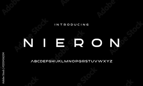 Vector alphabet character font set. Clean future modern typography design. Sans regular uppercase font type. Geometric letter graphic style
