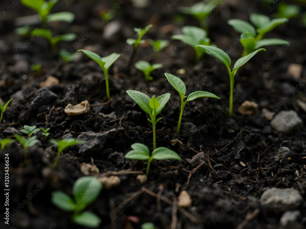 green leaves background, Vibrant Green Sprout Breaking Through Soil, Tiny Seedling Reaching for the Sun, Fresh New Growth Against a Natural Background green leaves background, Vibrant Green Sprout Breaking Through Soil, Tiny Seedling Reaching for the Sun, Fresh New Growth Against a Natural Background