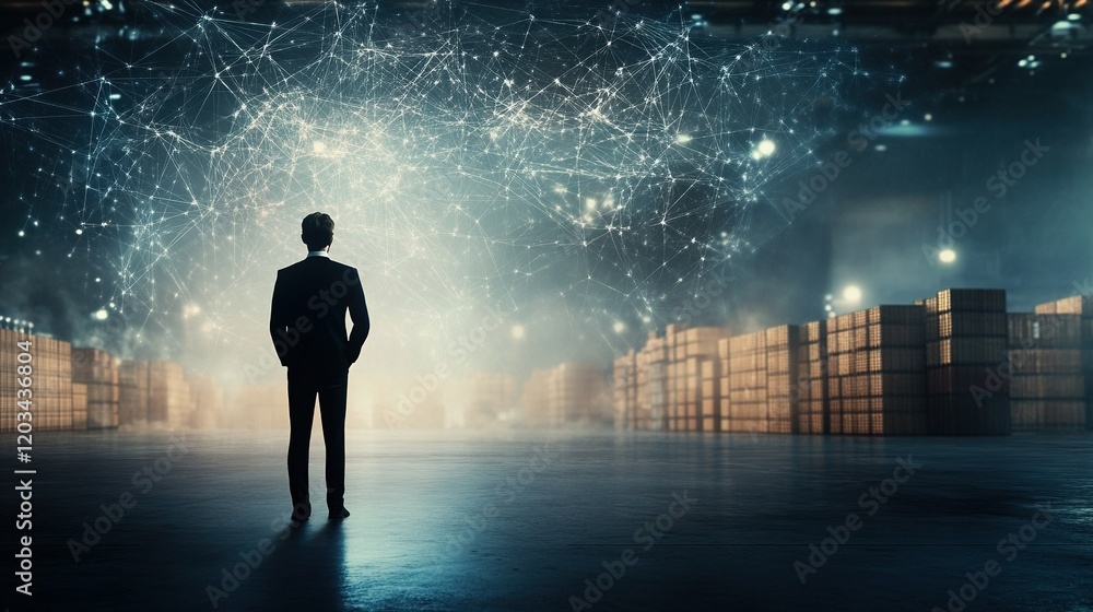 AI logistics management interface, streamlining operations, enhancing business innovation, optimizing resource allocation, user-friendly design