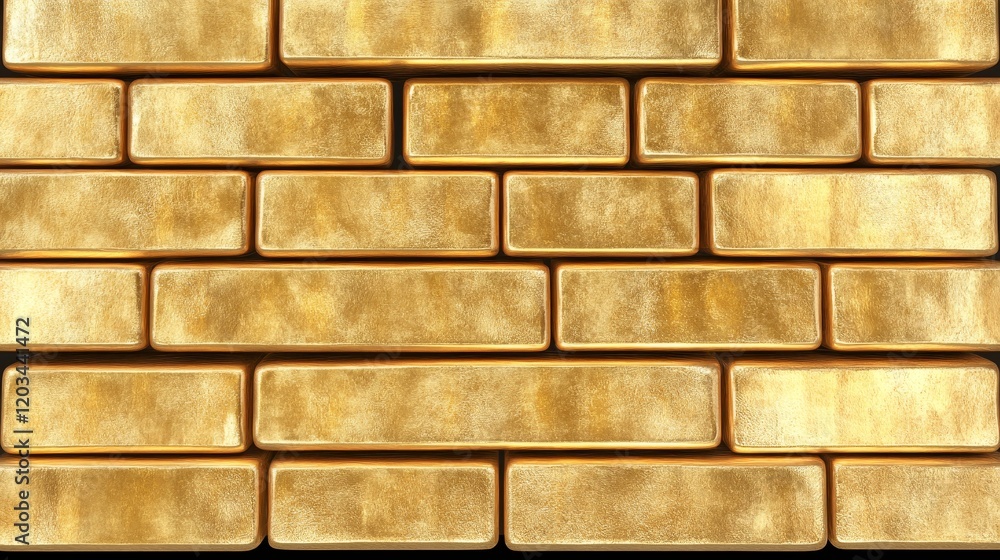 Obraz premium Golden Brick Wall Background Texture Image