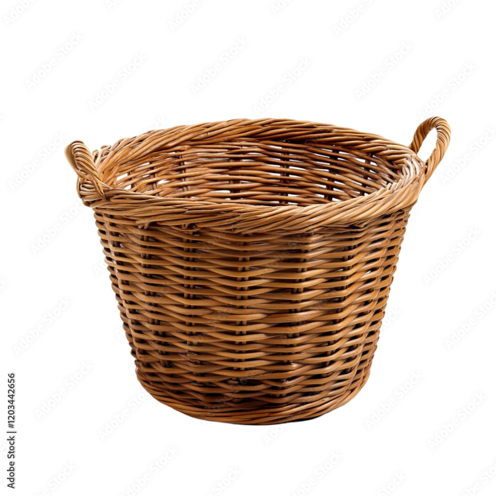 Empty Brown Wicker Basket with Handles Home Decor Storage, Empty Brown Wicker Basket with Handles Home Decor Storage,