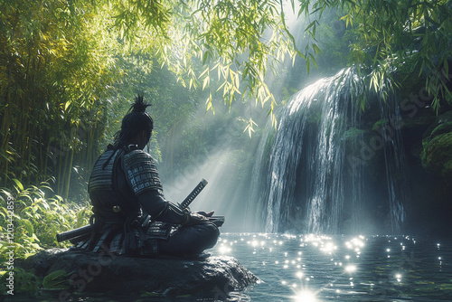 Legendary samurai depicted in dramatic battle scenes and serene landscapes