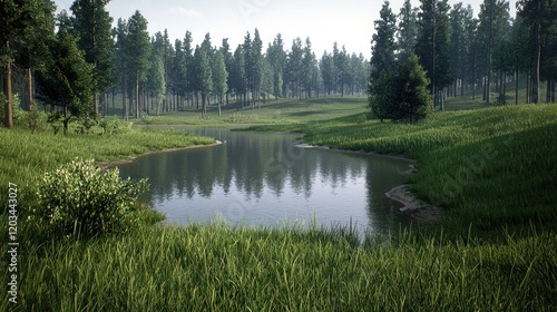 Peaceful Forest Pond