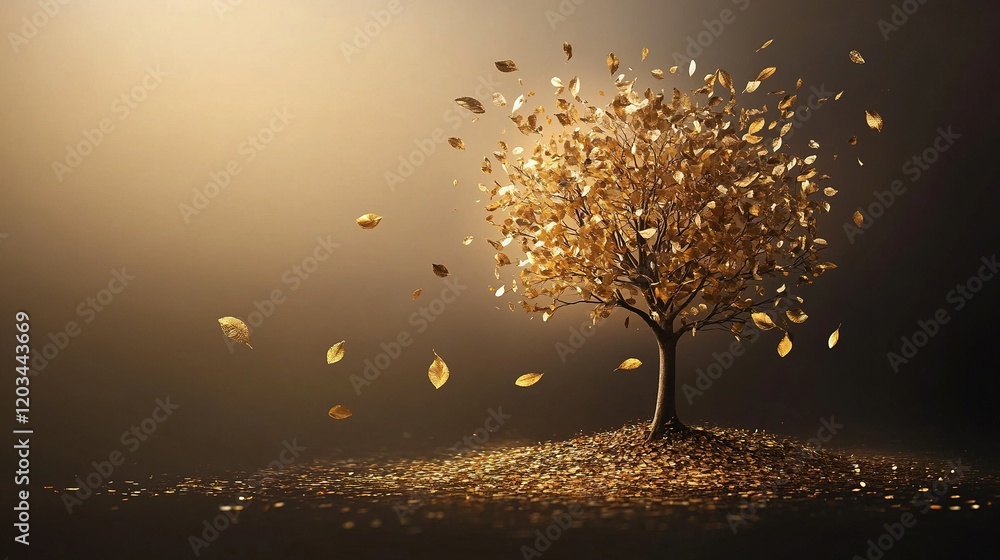 Golden Leaf Family Tree, a vibrant symbol of generational wealth, showcasing connections and heritage through its luminous foliage.