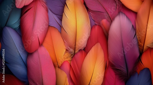 Wallpaper Mural Colorful feathers arranged in a vibrant pattern perfect for artistic backgrounds or creative projects Torontodigital.ca