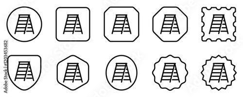 Editable folding ladder, step, stepladder vector icon. Construction, tools, industry. Part of a big icon set family. Perfect for web and app interfaces, presentations, infographics, etc