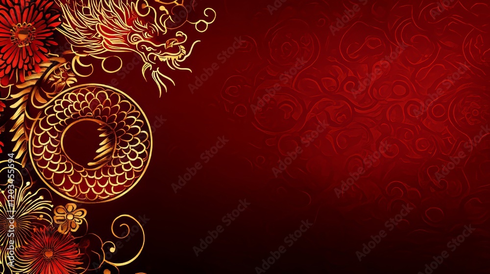 Golden Dragon Chinese New Year Festive Design Golden Dragon Chinese New Year Festive Design