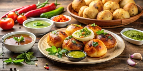 Savory Litti Chokha: Bihar's iconic stuffed wheat bread paired with smoky, spiced vegetable curry. photo