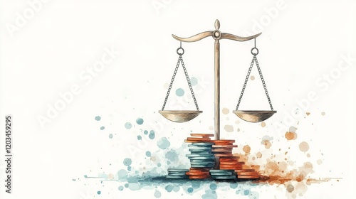 Wallpaper Mural Balancing Financial Priorities, illustration of scales weighing education savings against retirement funds, symbolizing financial decision-making. Torontodigital.ca