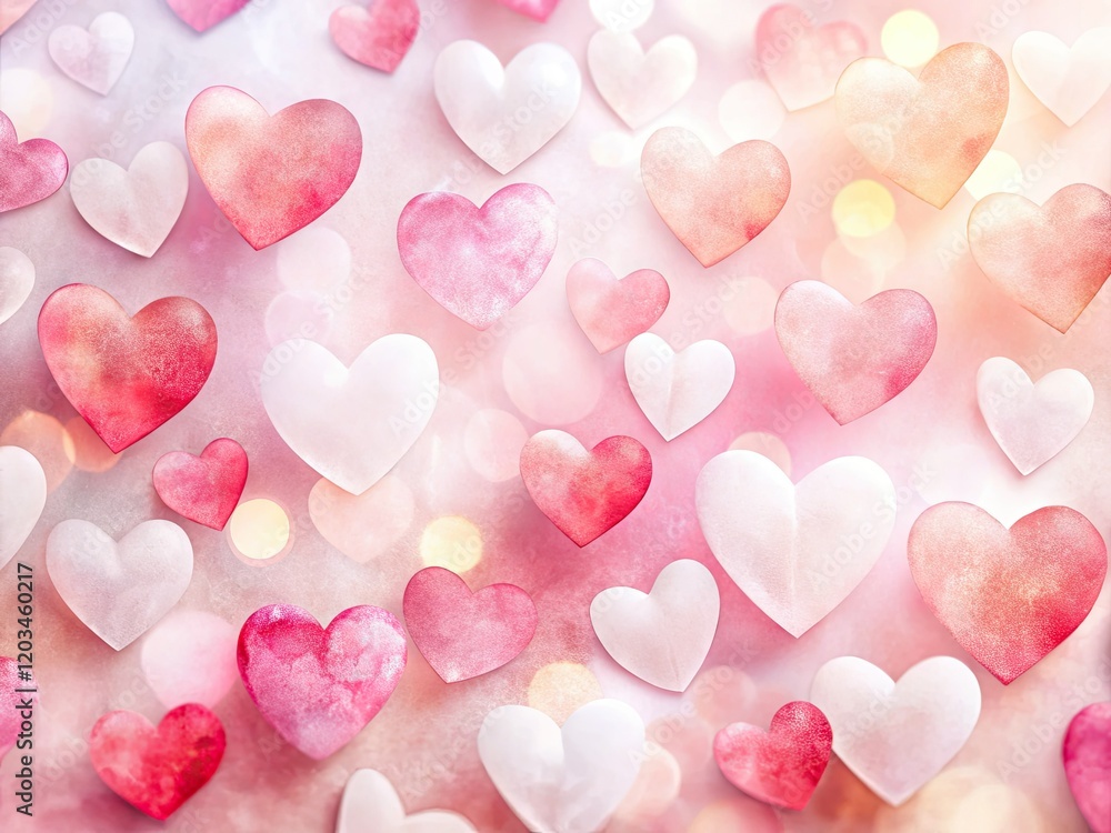 Soft pink and red watercolor hearts glow gently, a delicate minimalist backdrop for product photography. Soft pink and red watercolor hearts glow gently, a delicate minimalist backdrop for product photography.