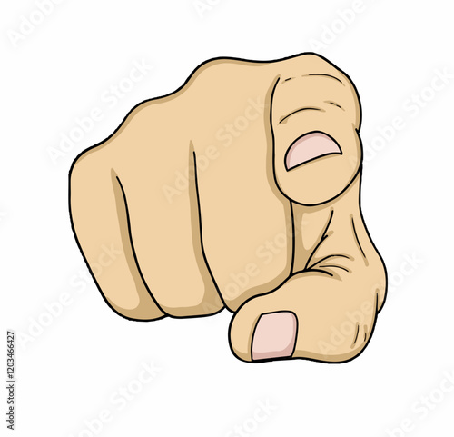 Hand Ponting Finger Icon Illustration