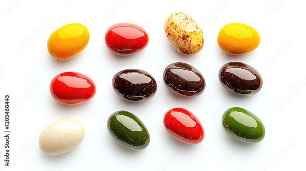 Colorful jelly beans on white background Colorful jelly beans on white background