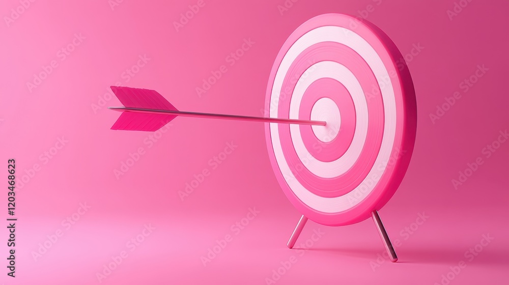 Pink target with arrow in center