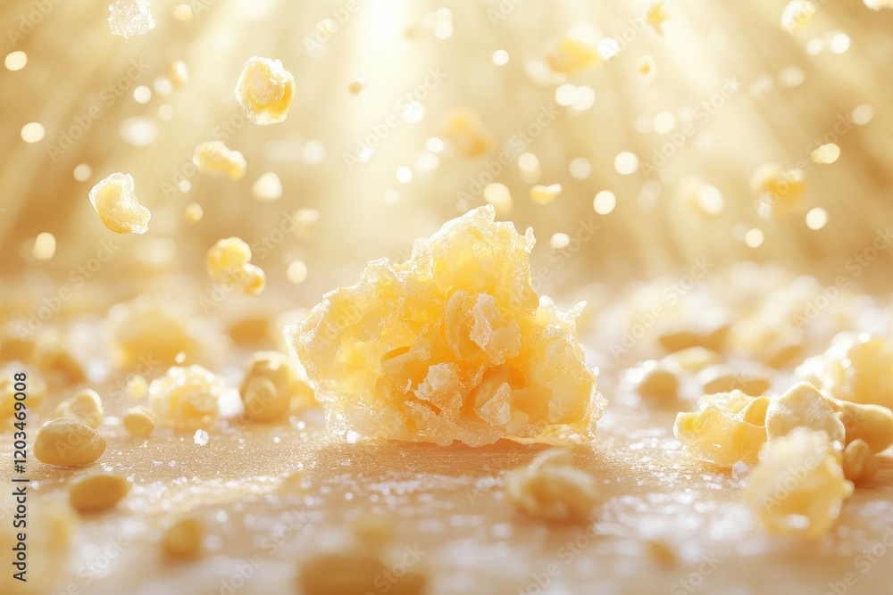Dreamy Peanut Brittle Pieces in Glowing Light Dreamy Peanut Brittle Pieces in Glowing Light