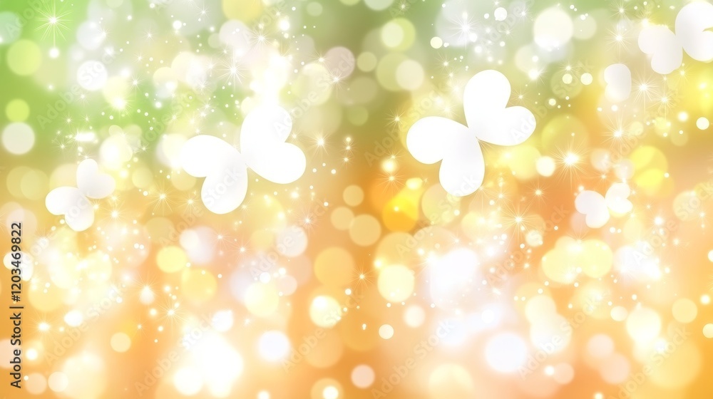Golden Lights Sparkling Butterflies Bokeh Background Golden Lights Sparkling Butterflies Bokeh Background