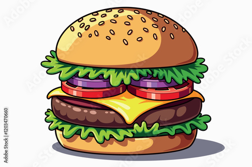 Delicious Cheeseburger with Fresh Toppings