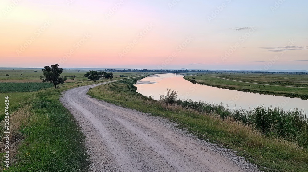 Serene River at Sunset Serene River at Sunset
