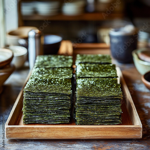 Korean traditional food seaweed: 김