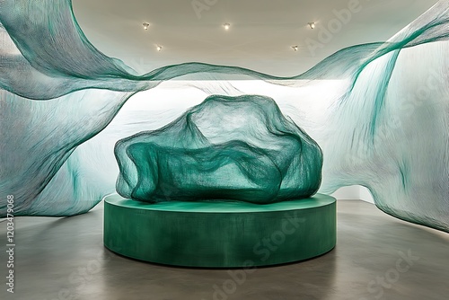 Emerald Green Abstract Installation Art