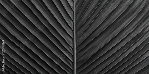 Obraz na płótnie Monochrome fan palm leaf detail in black and white, editorial content for branding, social media, Instagram, websites, and content marketing w salonie