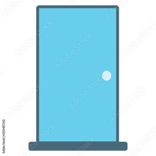 Blue Wood Panel Door illustration