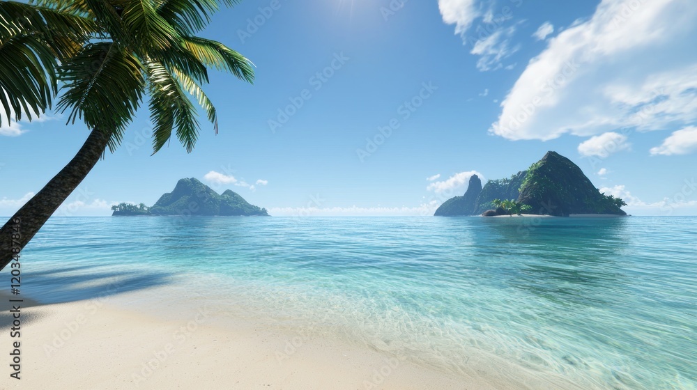 Fototapeta premium Tranquil Tropical Beach Scene
