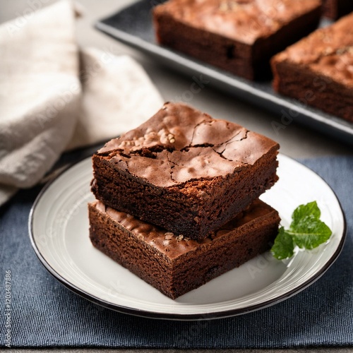 Wallpaper Mural Fresh pieces of delicious chocolate brownies Torontodigital.ca