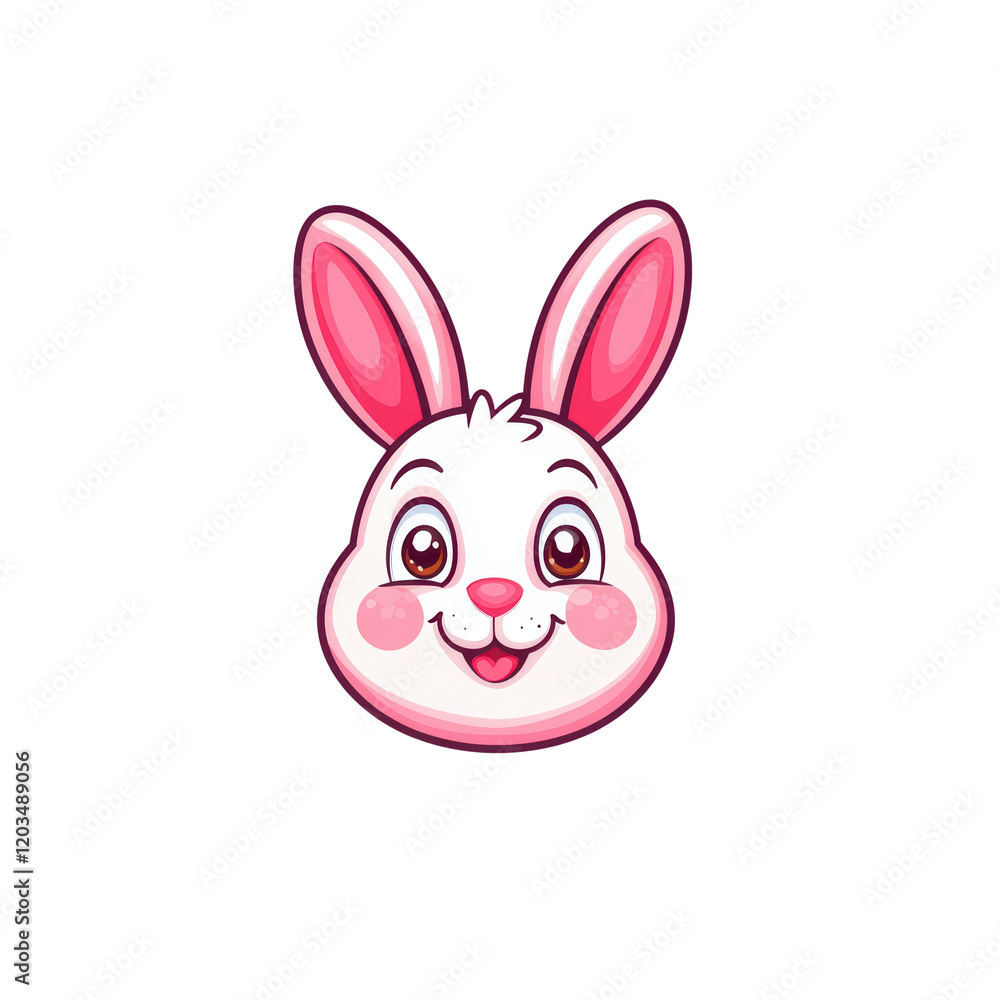Fototapeta premium Cute Bunny Face with Blush Cheeks and Adorable Expression