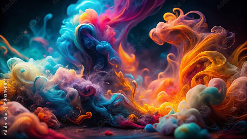 Obraz premium Abstract Colorful Smoke Swirls: Mesmerizing Tilt-Shift Photography