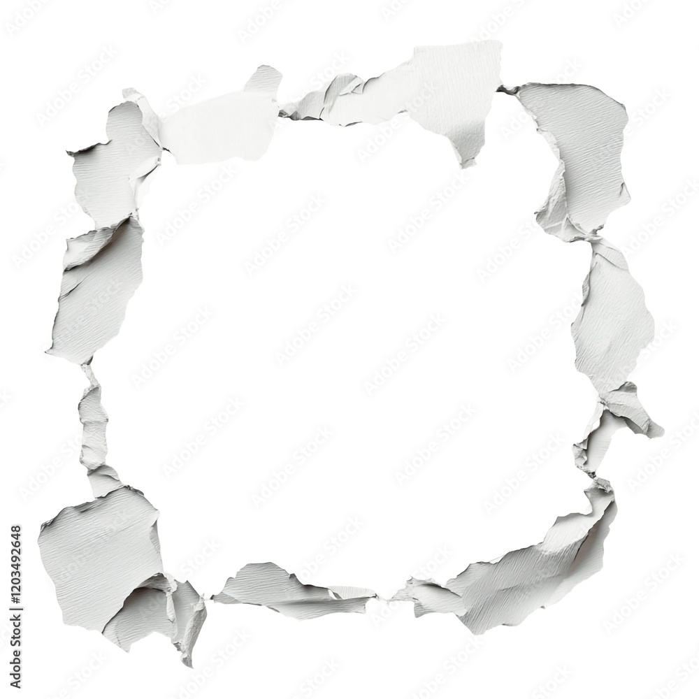 Naklejka premium Torn paper square frame black background design element