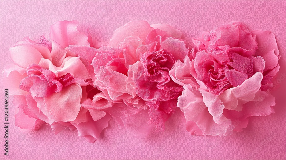Pink Fabric Flowers Textile Arrangement Delicate Rose Buds Pink Fabric Flowers Textile Arrangement Delicate Rose Buds
