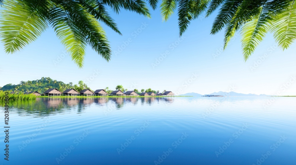 Obraz premium Tranquil Tropical Lake Resort