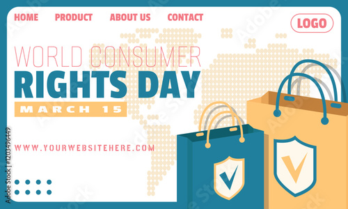 World Consumer Rights Day Poster. Website view for World Consumer Rights Day event